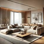 Dall e 2025 03 12 16 59 39   a modern  minimalist living room in a high end residential building  the space features a neutral color palette with beige and light grey tones  a lar  1 - Attribut alt par défaut.
